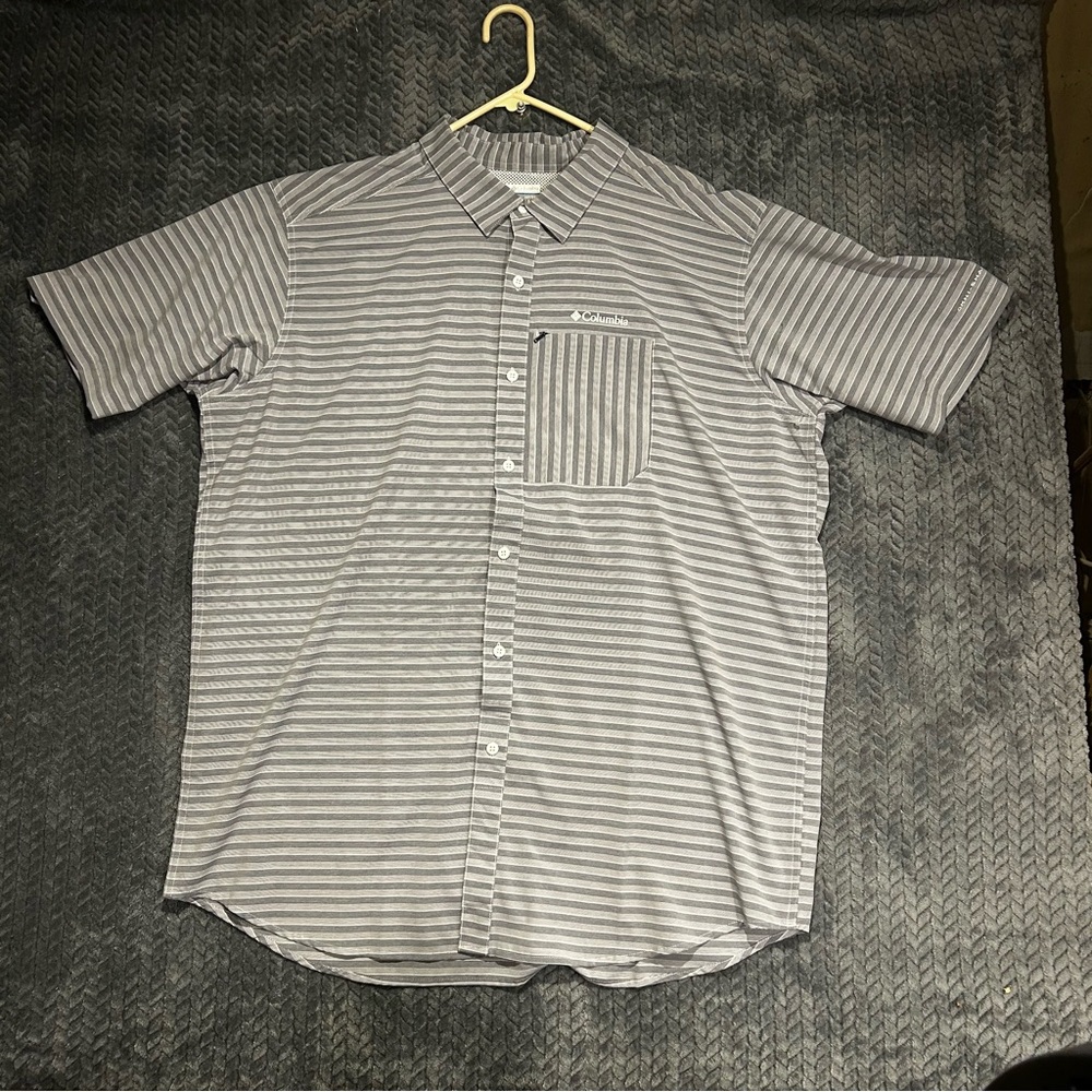 Columbia Men's Twisted Creek short-sleeve striped shirt Size 2XL Tall